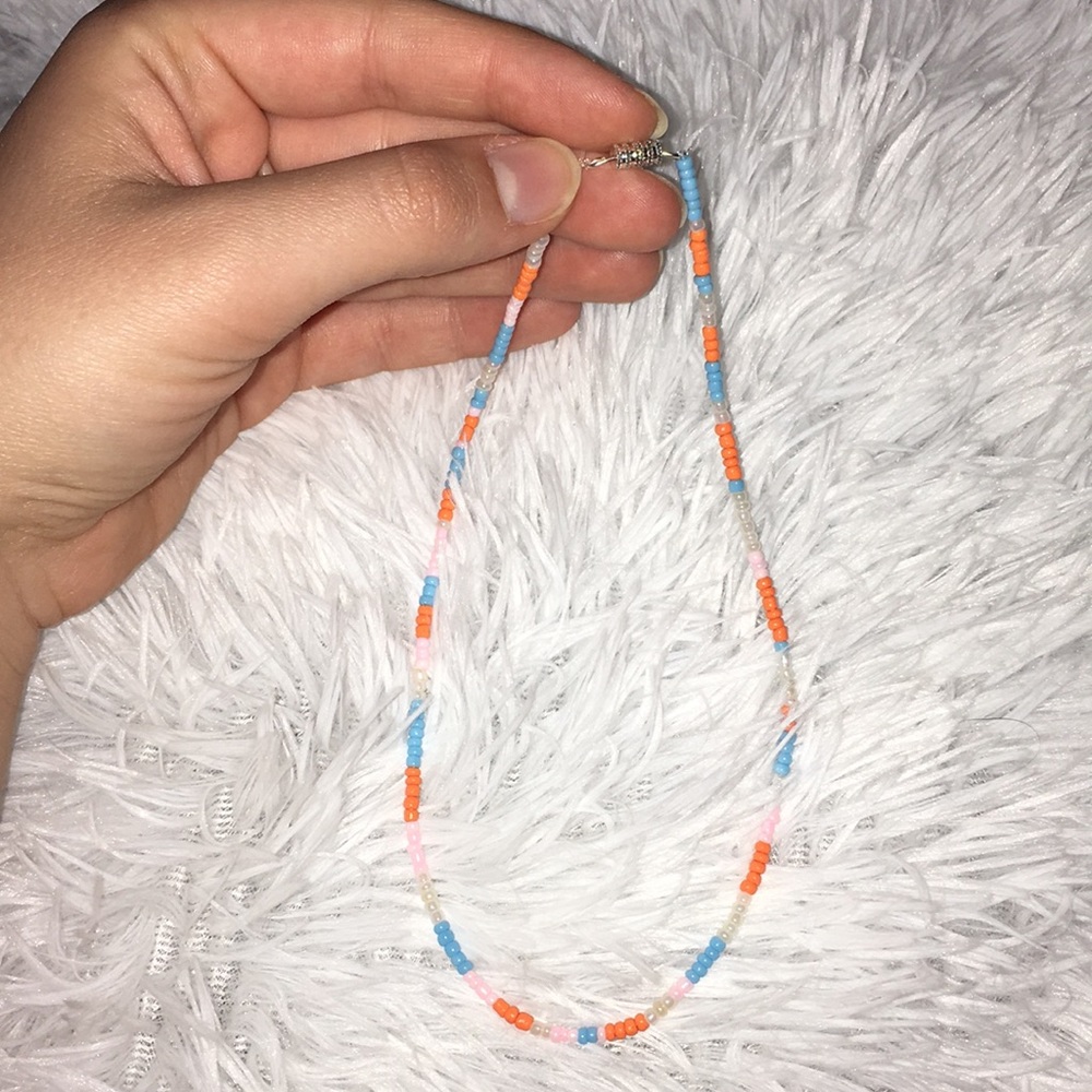 Seed bead choker made by my daughter.